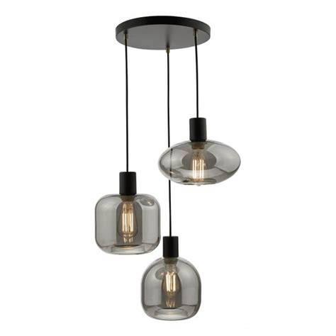 Dar Lighting Aiden Contemporary 3 Light Cluster Ceiling Pendant With