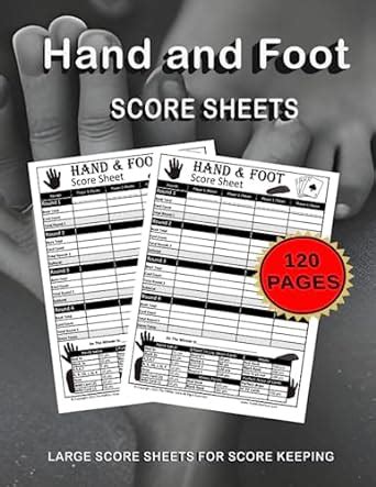 Hand And Foot Score Sheet Book For Card Game Cool Book Hand And Foot