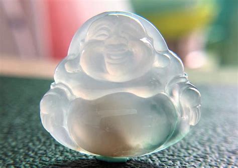 Natural Icy Jadeite Buddha Pendant Certificated Grade A Icy Jadeite