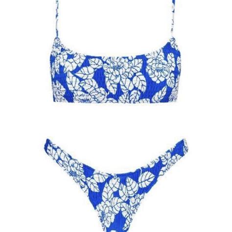 Triangl Blue Floral Bikini Size M Worn A Few Times Depop