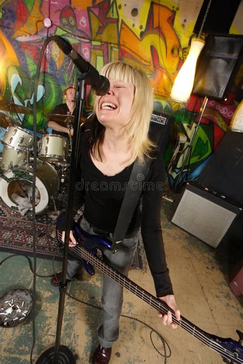 Female Singer In Rock Band Stock Image Image Of Performance 4909797