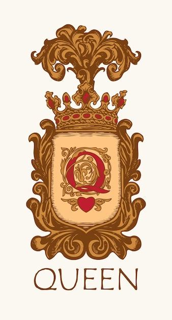 premium vector queen coat  arms