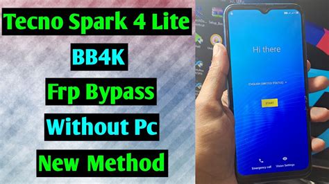 Tecno Spark 4 Lite BB4K Frp Unlock Bypass Google Account Lock Tecno