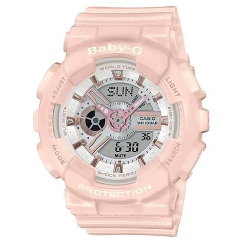 Casio Femmes Montre Baby G Quartz Ana Digi Cadran Rose R Sine Sangle