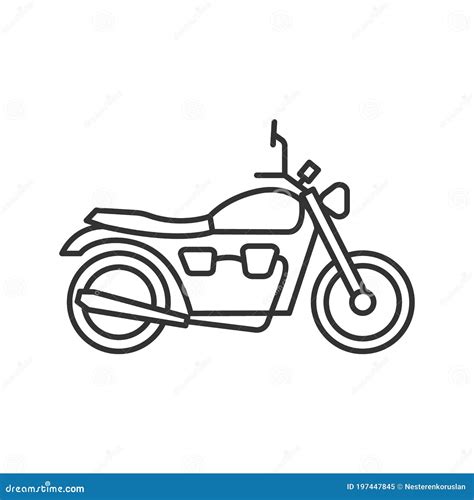 Motorbike linear icon stock vector. Illustration of pictogram - 197447845