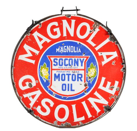 Lot Detail Magnolia Gasoline Socony Motor Oil Porcelain Sign