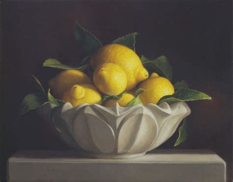 Lemons In A Marble Bowl Oil On Linen 32x41cm Stilllife Lemons