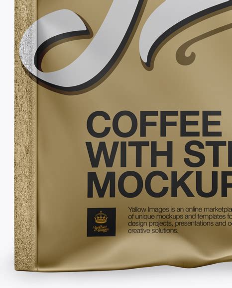 Matte Metallic Coffee Bag With Valve Mockup Front View Free