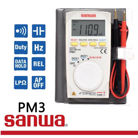 Sanwa Pm Digital Multimeters Pocket Type Ac Dc Voltmeter Resistance