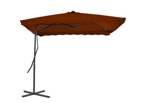 Parasol D Ext Rieur Avec M T En Acier Terre Cuite X X Cm