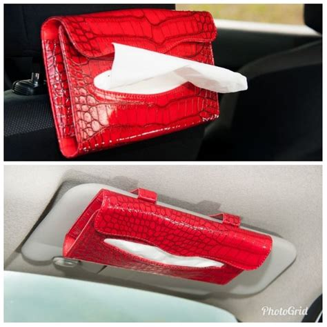 Jual Technozio Paket Tempat Tisu Mobil Merah Croco Tissue Sunvisor