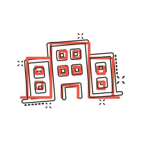 Icône De Signe D immeuble De Bureaux Dans Le Style Comique Illustration