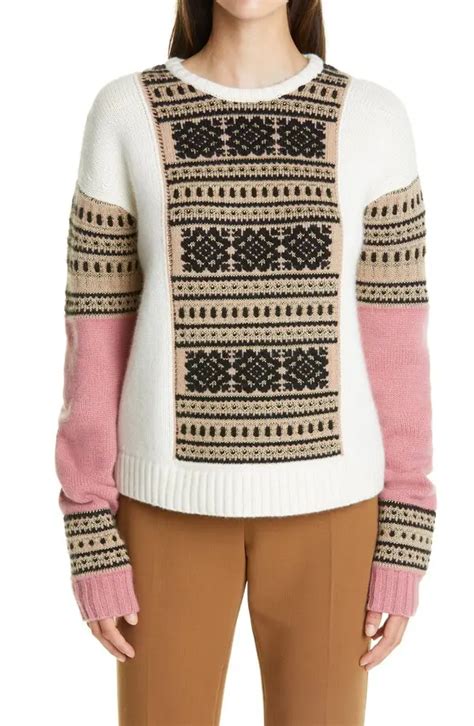 Buy Max Mara Liana Fair Isle Sweater Rosa At 60 Off Editorialist