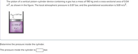 Solved The Piston Of A Vertical Pistoncylinder Device