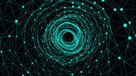 Abstract Wireframe Tunnel Vector Wormhole D Portal Grid Futuristic