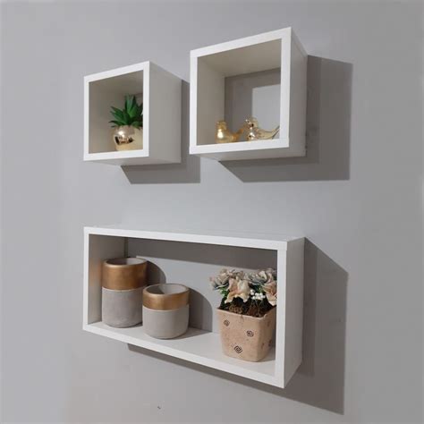 Kit Nicho Decorativo Retangular Mdf Branco Decora O Casa Quarto