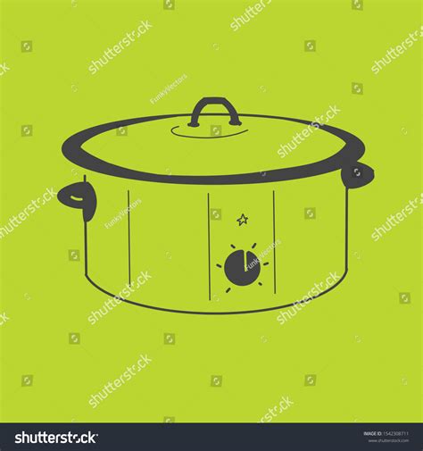 Cooking Pot Sketch Black Lines Stock Vector Royalty Free 1542308711