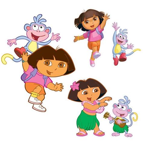 Dora The Explorer And Boots Dora The Explorer Silhouettes Cartoon