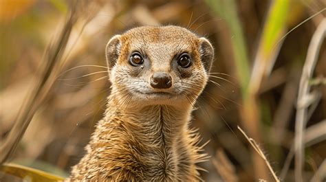 Yellow Mongoose In The Wild Background Yellow Mongoose Wild