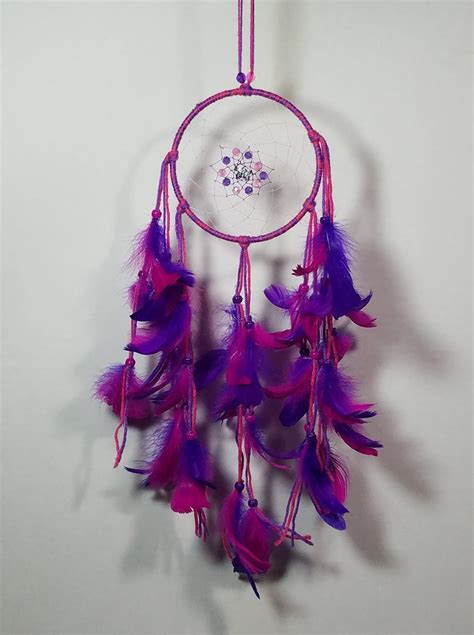 Pink And Purple Dream Catcher Dreamcatcher Wall Hanging Home Etsy