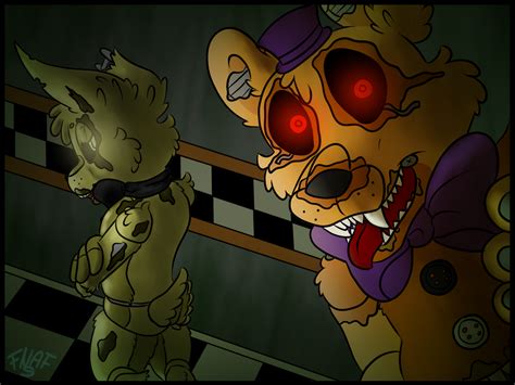 Nightmare Fredbear And Springtrap By Fnaf Springtrap On Deviantart