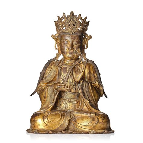 A Large And Impressive Gilt Bronze Figure Of Bodhisattva