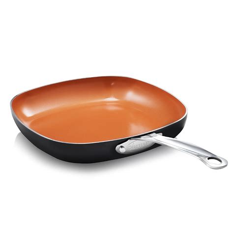 Gotham Steel Non Stick Frying Pan 12” Square Ceramic Frying Pan Nonstick Long Lasting Nonstick