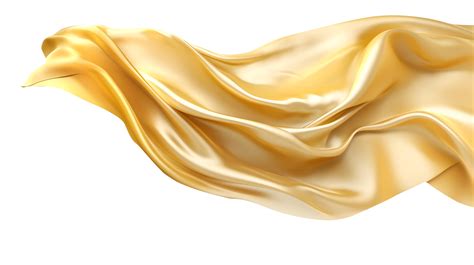 Golden Flying Silk Fabric 3d Wave Cloth AI Generated 25246307 PNG