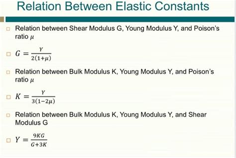 Solved Relation Between Elastic Constants Relation Between Chegg