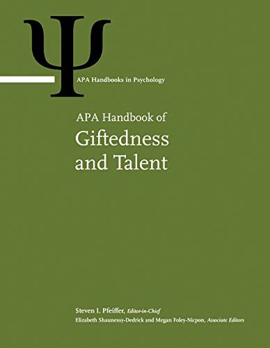 Apa Handbook Of Tedness And Talent Apa Handbooks In Psychology