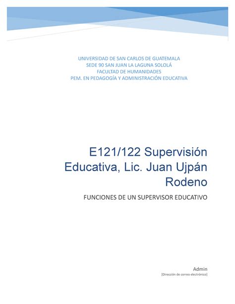 Funci N Del Supervisor Educativo De Guatemala Admin Direcci N De