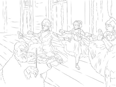 The Rehearsal By Edgar Degas Coloring Page Colouringpages