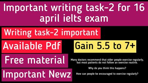 Writing Task For April Ielts Exam Impo Writing Task April