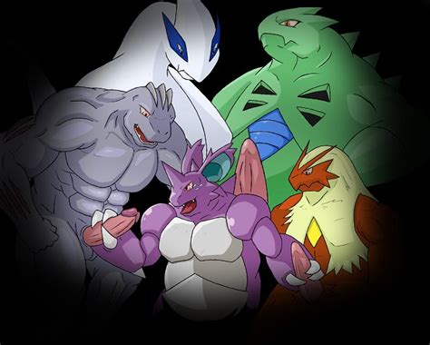 Rule 34 Blaziken Gay Group Sex Lugia Machoke Male Maleambiguous Nidoking No Humans Pokemon