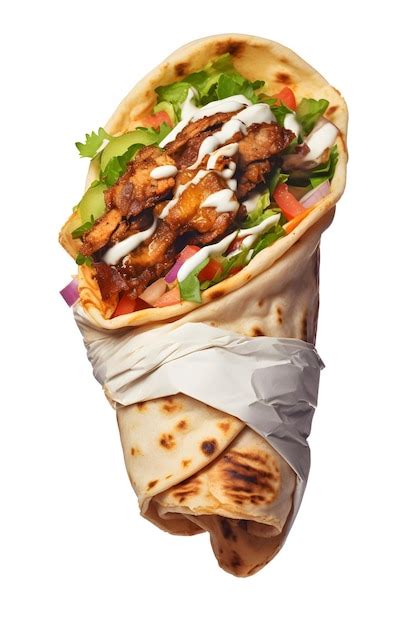 Premium Ai Image Shawarma Whitebackground