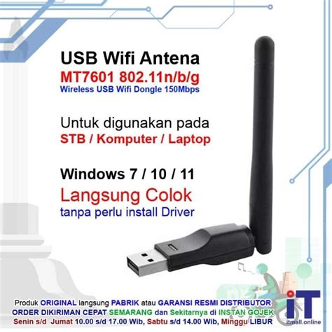 Jual Mt Usb Dongle Wifi Wireless Adapter Receiver Pc Laptop Set Top