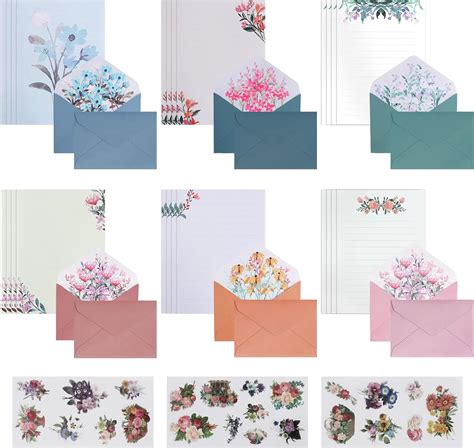 Writing Paper And Envelopes Set Flower Design Writing Letter Paper