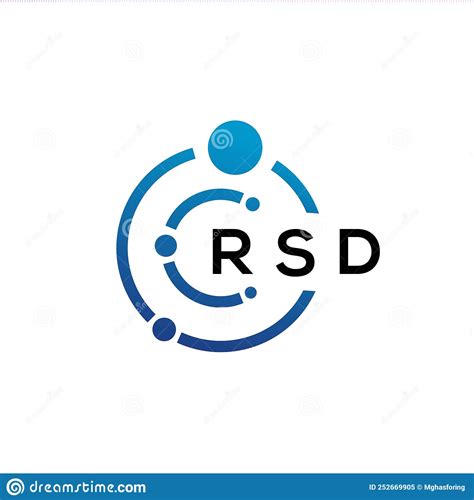 Design Do Logotipo Da Tecnologia De Letras Rsd Em Fundo Branco