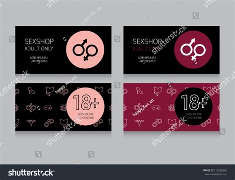 Set Templates Sex Shop Business Cards Stock Vector 219296596