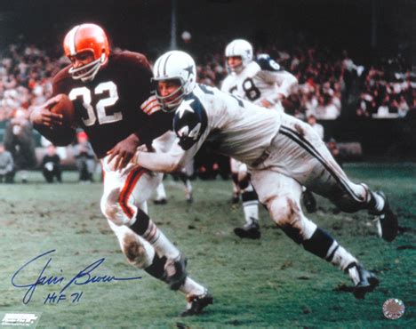 Cleveland Browns Jim Brown Action Autographed Photo Print