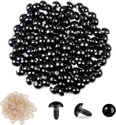 Vanblue Safety Eyes 130pcs 16mm Plastic Black Craft Eyes Teddy Bear Eyes With