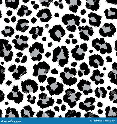 Print Texture Repeating Seamless Pattern Snow Leopard Jaguar White