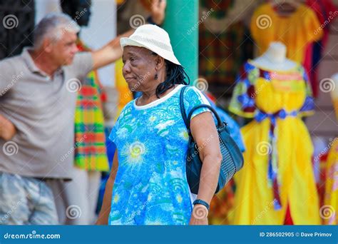 Beautiful Creole Women In The Traditional Dress On The Guadeloupe Street Editorial Image Image