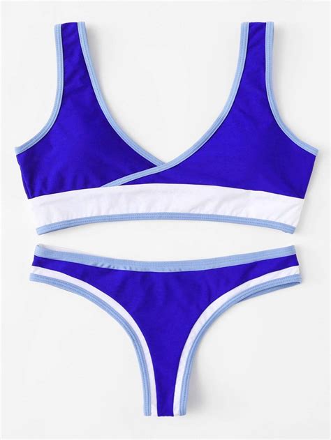 Two Tone Bikini Set SheIn Sheinside