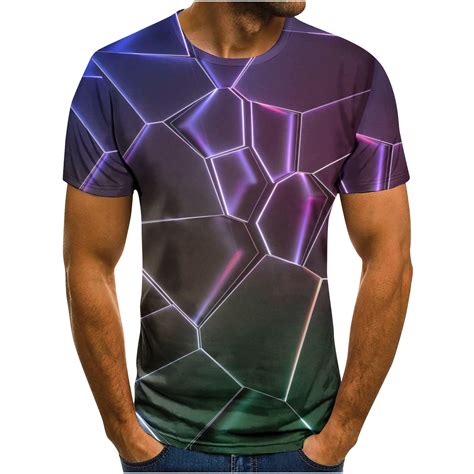 Stamzod Men Clothes Clearance Mens Muscle T Shirts Raglan Sleeve 3d Unrelocated Abstract Print