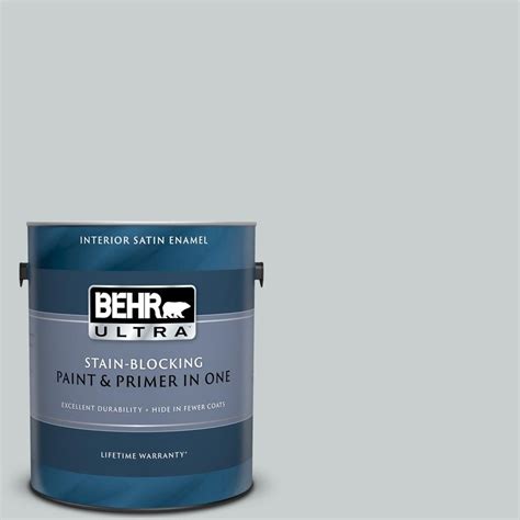 BEHR ULTRA 1 Gal 720E 2 Light French Gray Satin Enamel Interior Paint