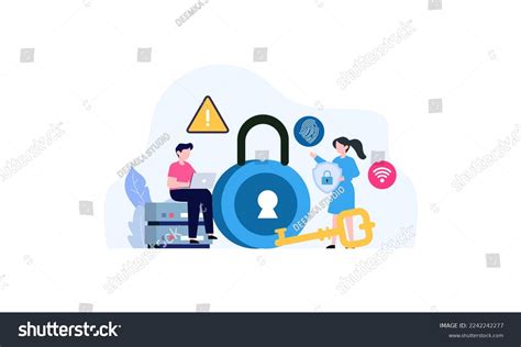 People Cyber Security Illustration Concept Stock Vector Royalty Free