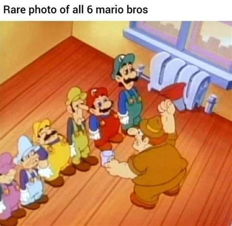 A Picture Of All 6 Mario Bros From The 90s Super Mario Know Your Meme