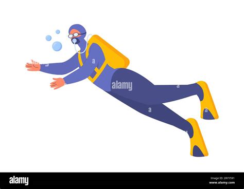 Man Diving Underwater Vector Concept Stock Vector Image And Art Alamy