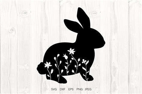 Floral Easter Rabbit Graphic By Vitaminsvg Creative Fabrica